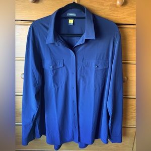 Versatile Eddie Bauer Departure 2.0 blouse, size XXL in Navy